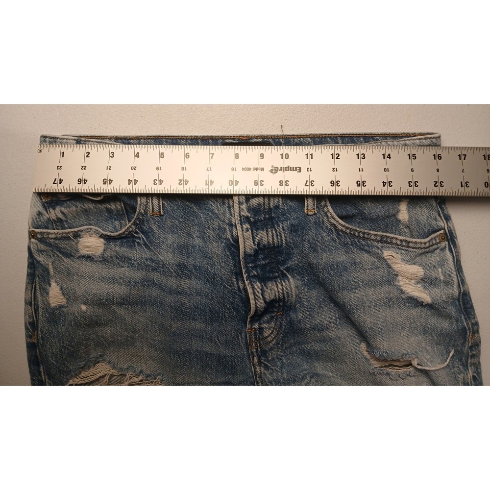 Lucky Brand Womens 10/30A High Rise Distressed Mom Jeans Light Acid Wash Blue - Picture 10 of 12